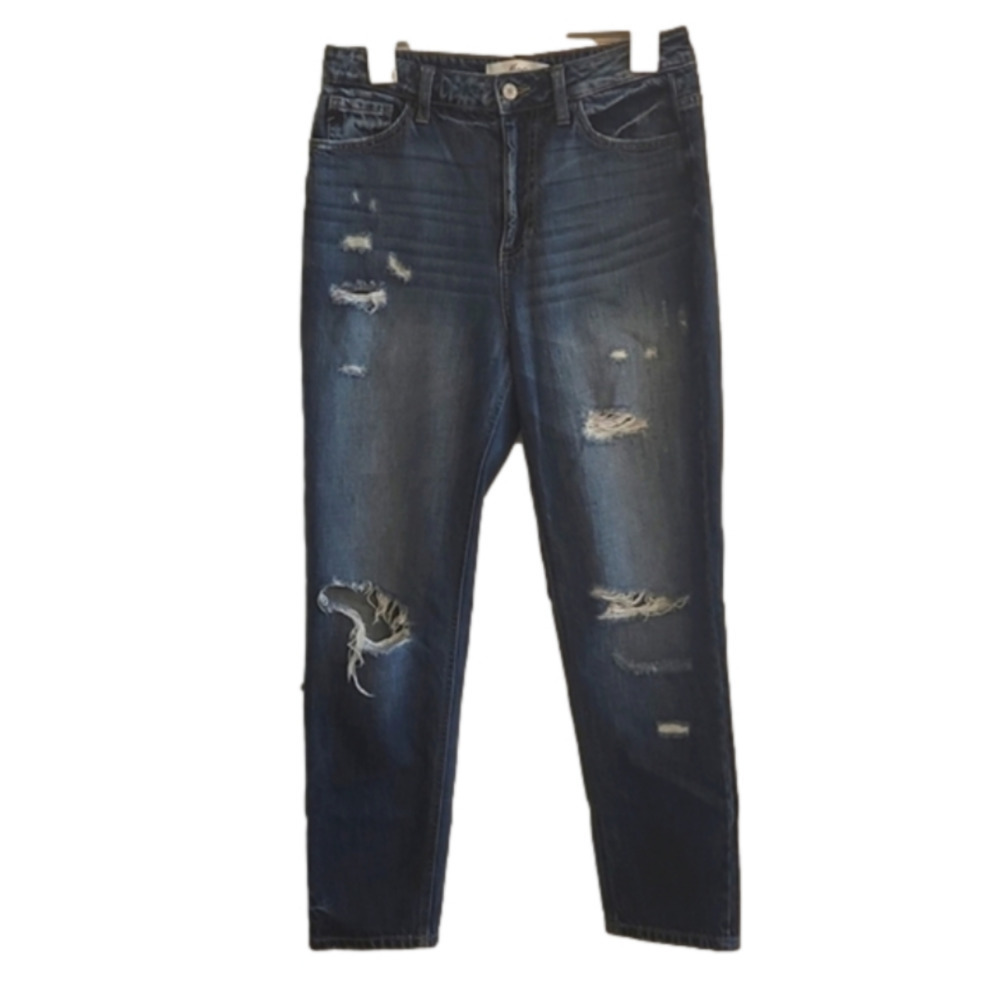 KanCan Dark Blue Distressed Boyfriend Jeans